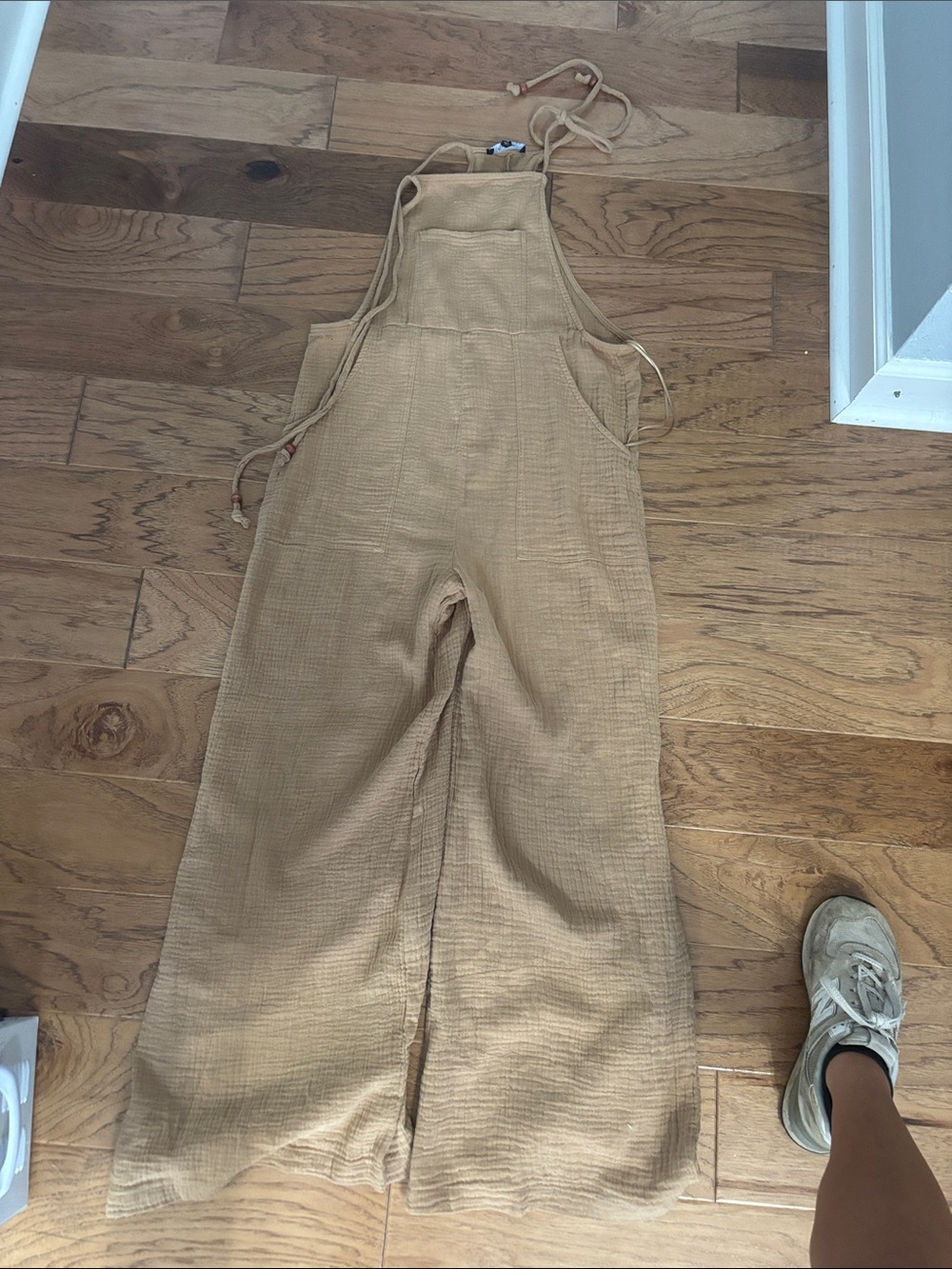 Cotton Gauze Tan Overalls Jumpsuit Never worn